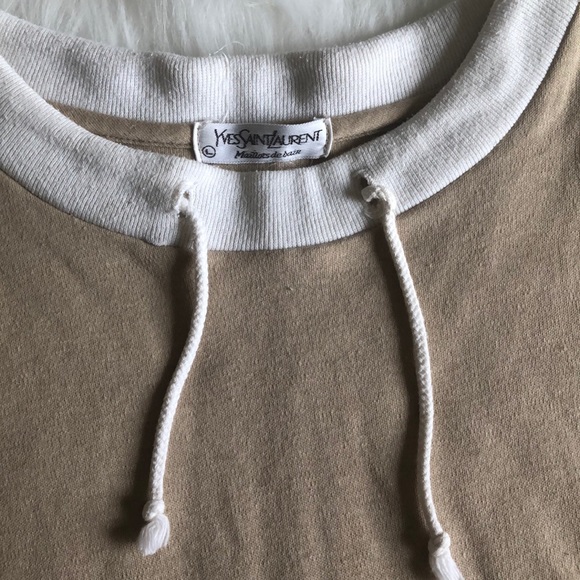 vintage [ysl] tan ringer T-shirt - Picture 5 of 7